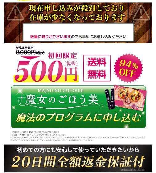 魔女のごほう美 公式 500円